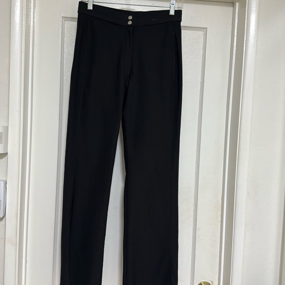 Nike Fit Dry Boot Cut Black Yoga Pants with Zipper and Snap Closure - Size Small